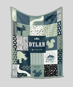 Hunting Camo Moose Quilt Bedding Set - Custom Woodland Baby Blanket