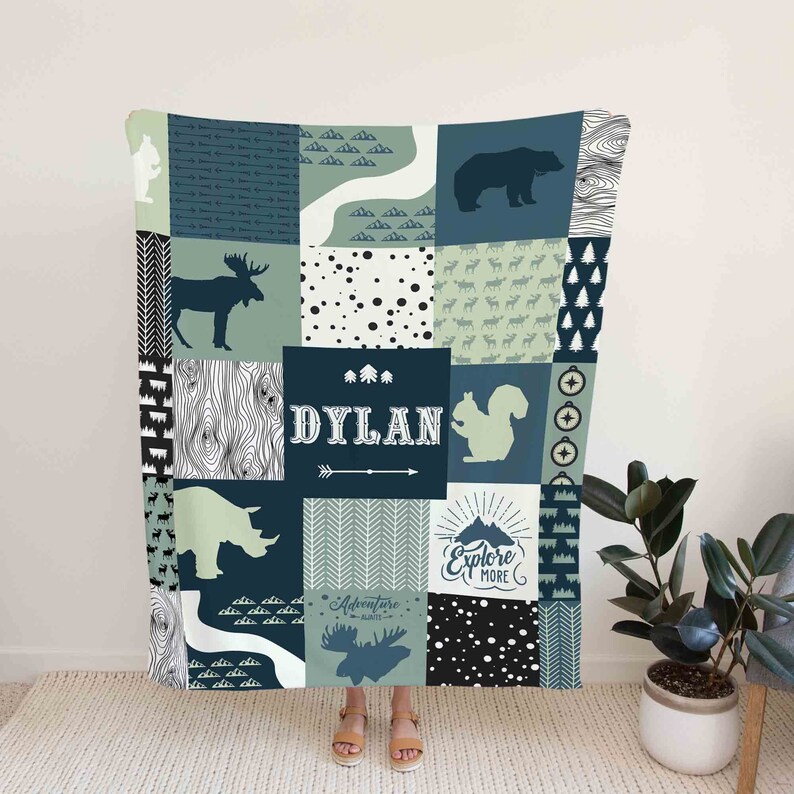 Hunting Camo Moose Quilt Bedding Set - Custom Woodland Baby Blanket - Image 2