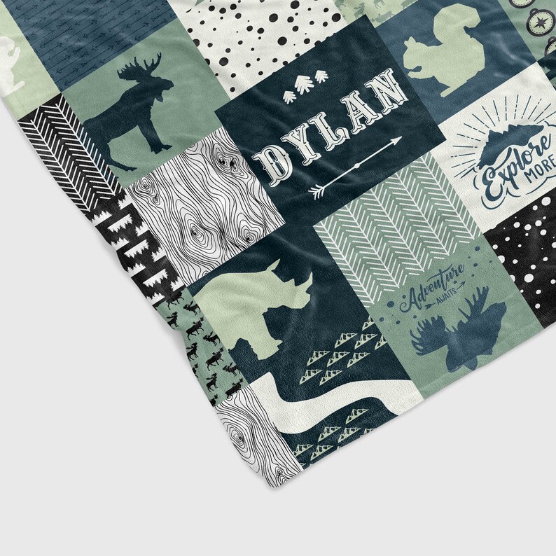 Hunting Camo Moose Quilt Bedding Set - Custom Woodland Baby Blanket - Image 3