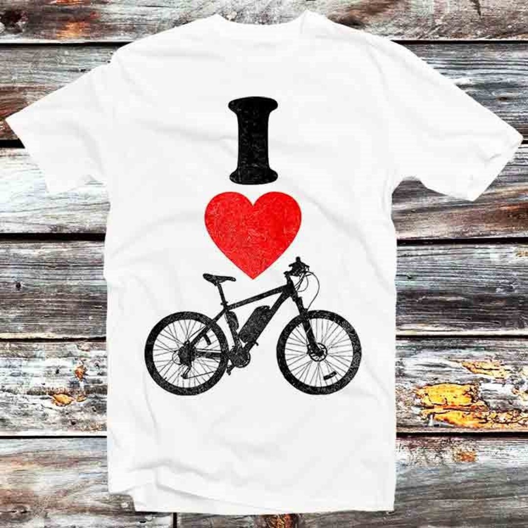 I Heart Bike Love Cycling Tee - Cool Gift for Cyclists and Fans of Biking