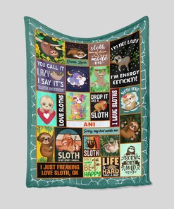 I Love Sloths Custom Baby Quilt Blanket - Perfect for Picnic