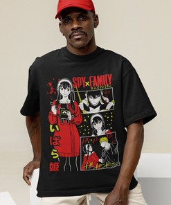 Intriguing Spy Anime Graphic Tee - Manga Tee for Family Drama Lovers