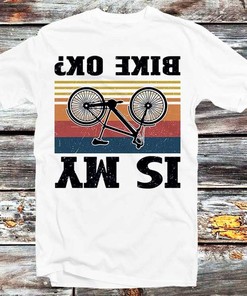 Is My Bike Ok Cycling Men's Tee - Vintage Retro Cool Cartoon Anime Shirt