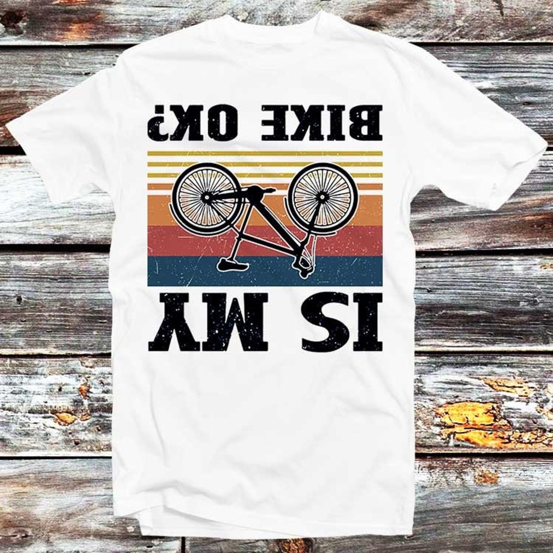 Is My Bike Ok Cycling Men's Tee - Vintage Retro Cool Cartoon Anime Shirt