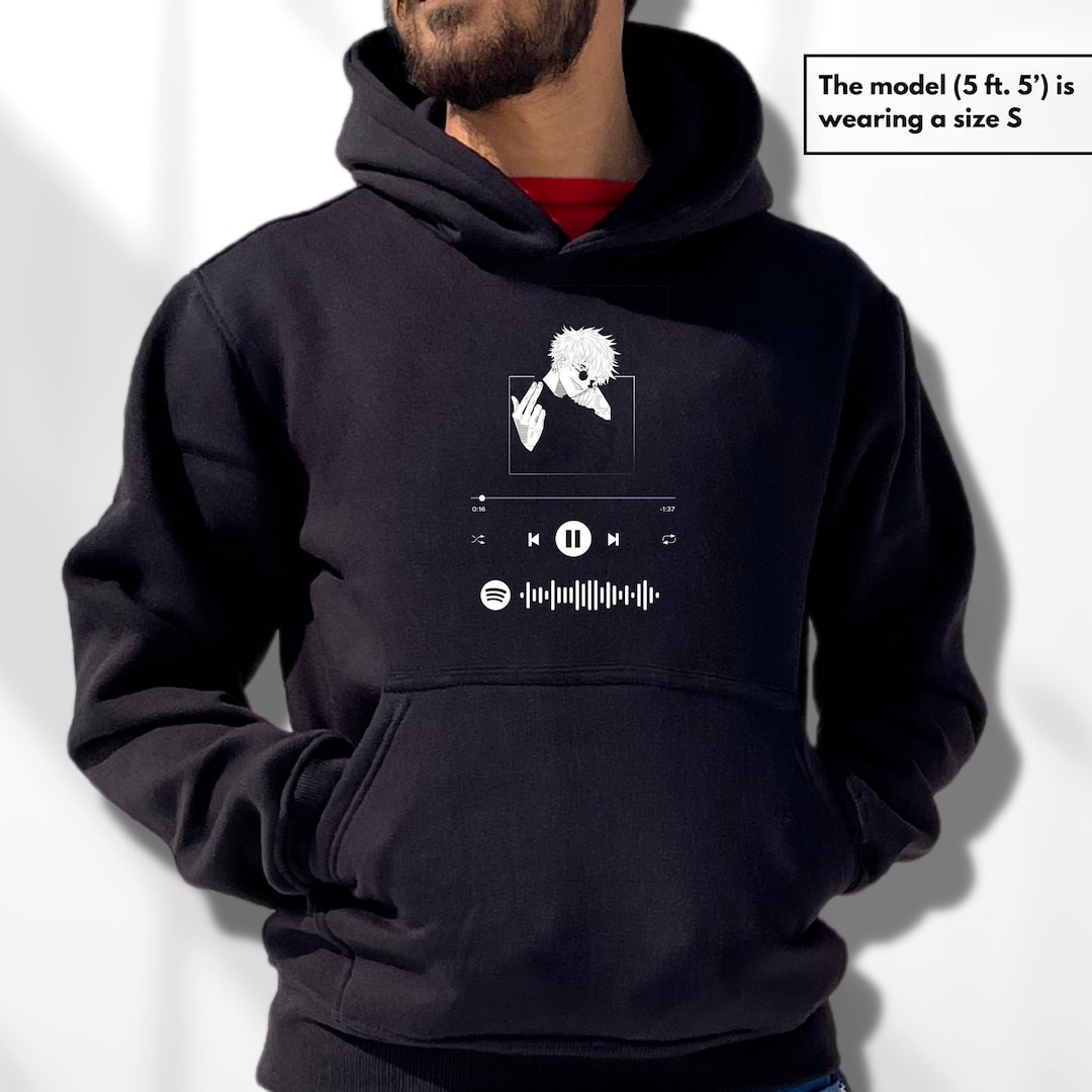 JJK Anime Inspired Hoodie with Music Notes for Perfect Fan Gift