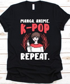 Japanese Animation Graphic T-Shirt for Anime and K-Pop Fans, Cute Finger Heart Design, Perfect Gift for Manga Lovers