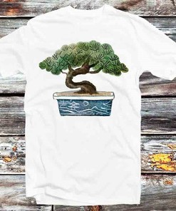 Japanese Bonsai Tree Tee - Retro Style T-Shirt for Fans of Nature and Anime