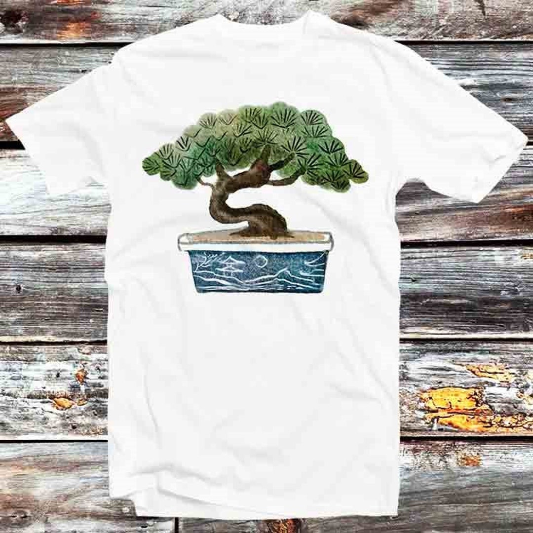 Japanese Bonsai Tree Tee - Retro Style T-Shirt for Fans of Nature and Anime