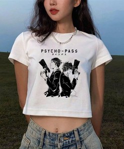 Japanese Cotton Tee: Anime Crop Tops, Aesthetic Anime Shirt, Kawaii Graphic Tee