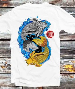 Japanese Culture Yin Yang Koi Fish Tee for Art Lovers
