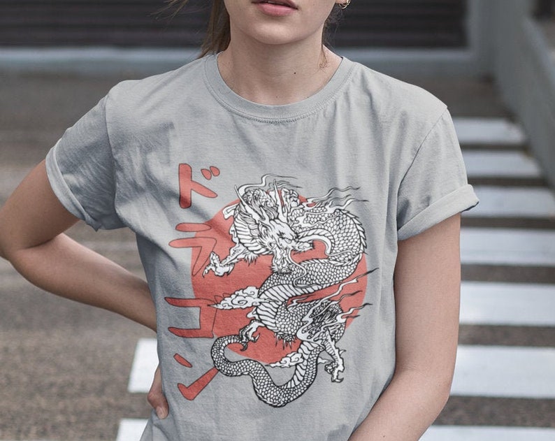 Japanese Dragon Aesthetic Tee - Unisex Print Shirt with Bonus Gift for Anime Lovers - Image 3