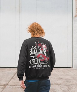 Japanese Fox Kitsune Anime Sweatshirt - Unisex Mask Hoodie for Japan Lovers