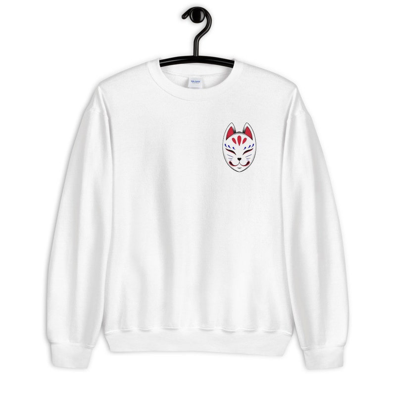 Japanese Fox Kitsune Anime Sweatshirt - Unisex Mask Hoodie for Japan Lovers - Image 4