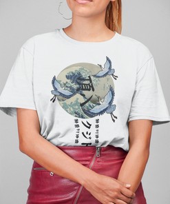 Japanese Great Wave Aesthetic Tee - Kanagawa Streetwear T-shirt with Bonus Gift