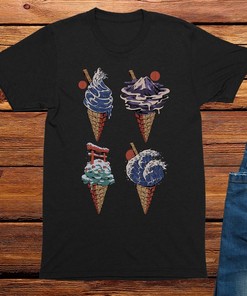 Japanese Ice Cream Graphic Tee - Novelty Anime Girl Shirt for Birthday Gift