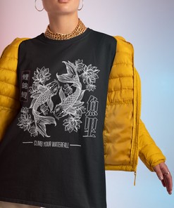 Japanese Koi Fish Unisex Tee - Traditional Carp Streetwear Shirt with Bonus Gift