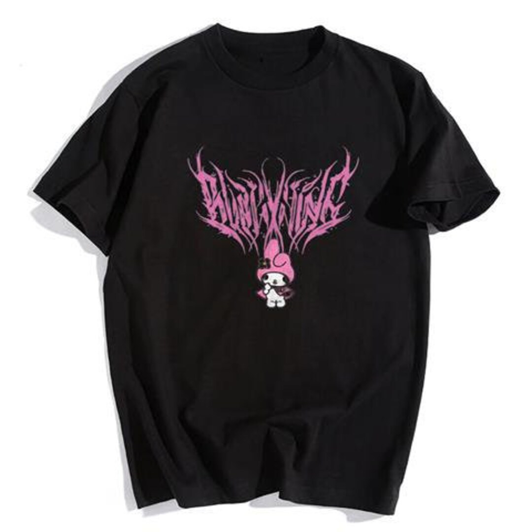 Japanese Manga Shirt, Cotton Black Anime Tee for Women, Harajuku Clothing with Vintage Style Design, Ideal Anime Lover Gift