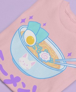 Japanese Ramen Kawaii Tee - Cyberpunk Aesthetic Shirt with Bonus Gift for Anime Lovers