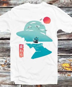Japanese Sail Planet Universe T-Shirt - Retro Style Tee for Fans of Nature and Anime