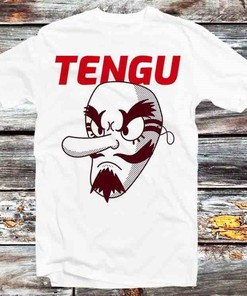 Japanese Tengu Supernatural Tee - Evil Face Cartoon Anime Top