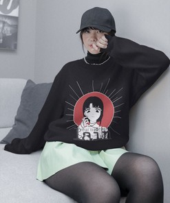 Japanese Vintage Style Lain Sweatshirt - Aesthetic Manga Hoodie for Anime Lovers