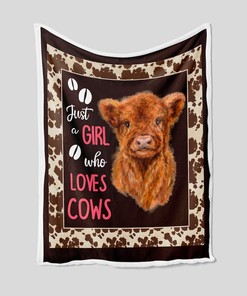 Just A Girl Who Loves Cows Blanket - Personalized Name Quilt Blanket - Home Decoration, Great Gifts for Family