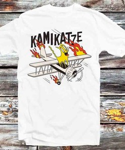Kamikaze Cat Plane Kamikatze Pulp Fiction Action Tee