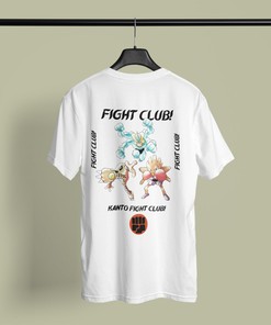 Kanto Fight Club Graphic Tee - Japanese Anime Shirt for Fans with Back Print