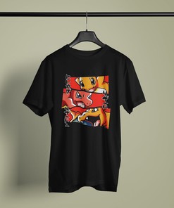 Kanto Fire Starter Evolution Line T-Shirt - Cool Gift Idea for Fans