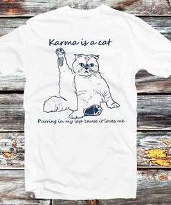 Karma Cat Love T-Shirt - Retro Cat Lovers Tee: Fan Gift Included