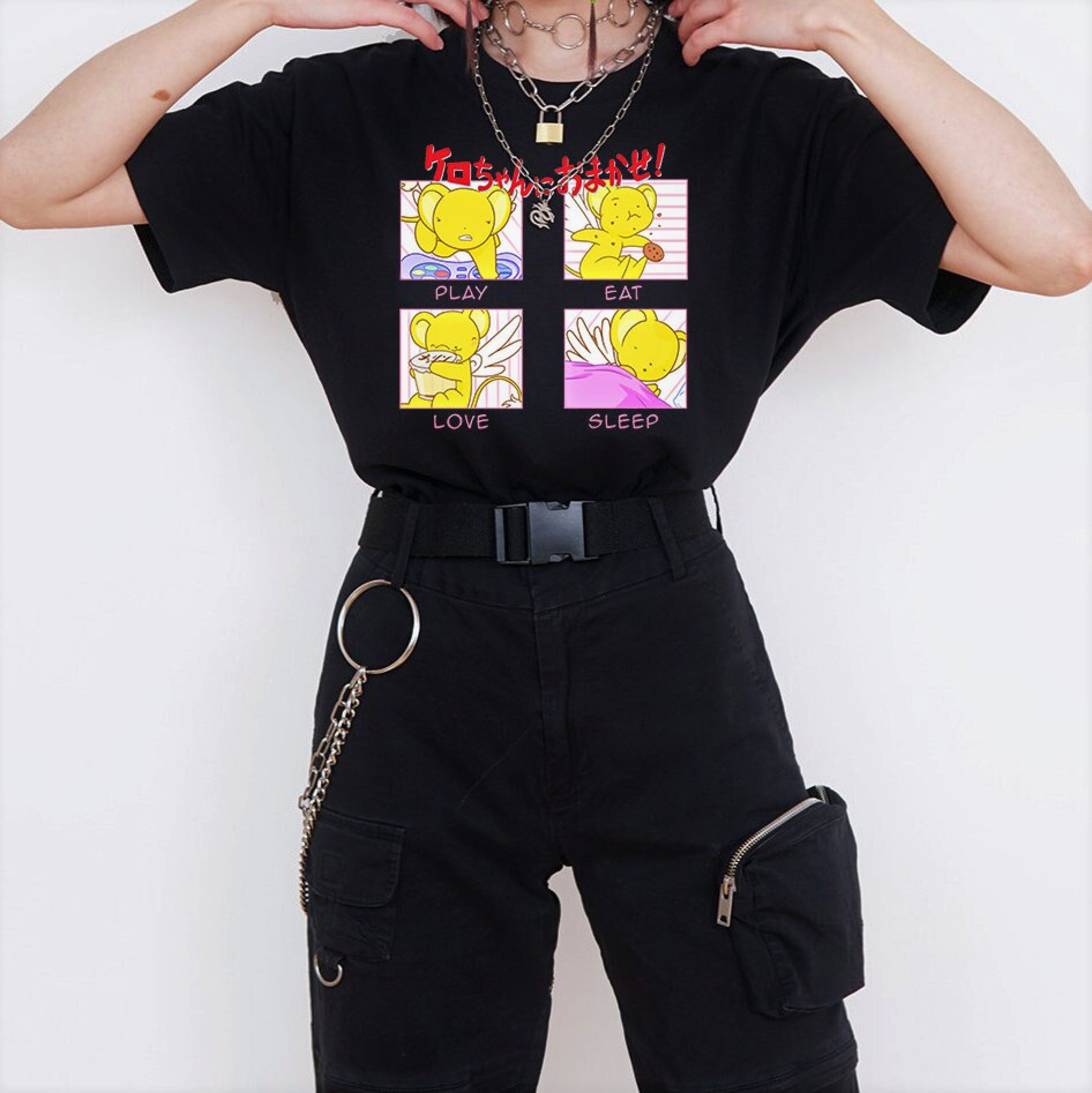 Kawaii Anime Aesthetic T-Shirt for Pastel Goth Fans, Lo Fi & Chill Tee - 90s Anime Graphic Shirt