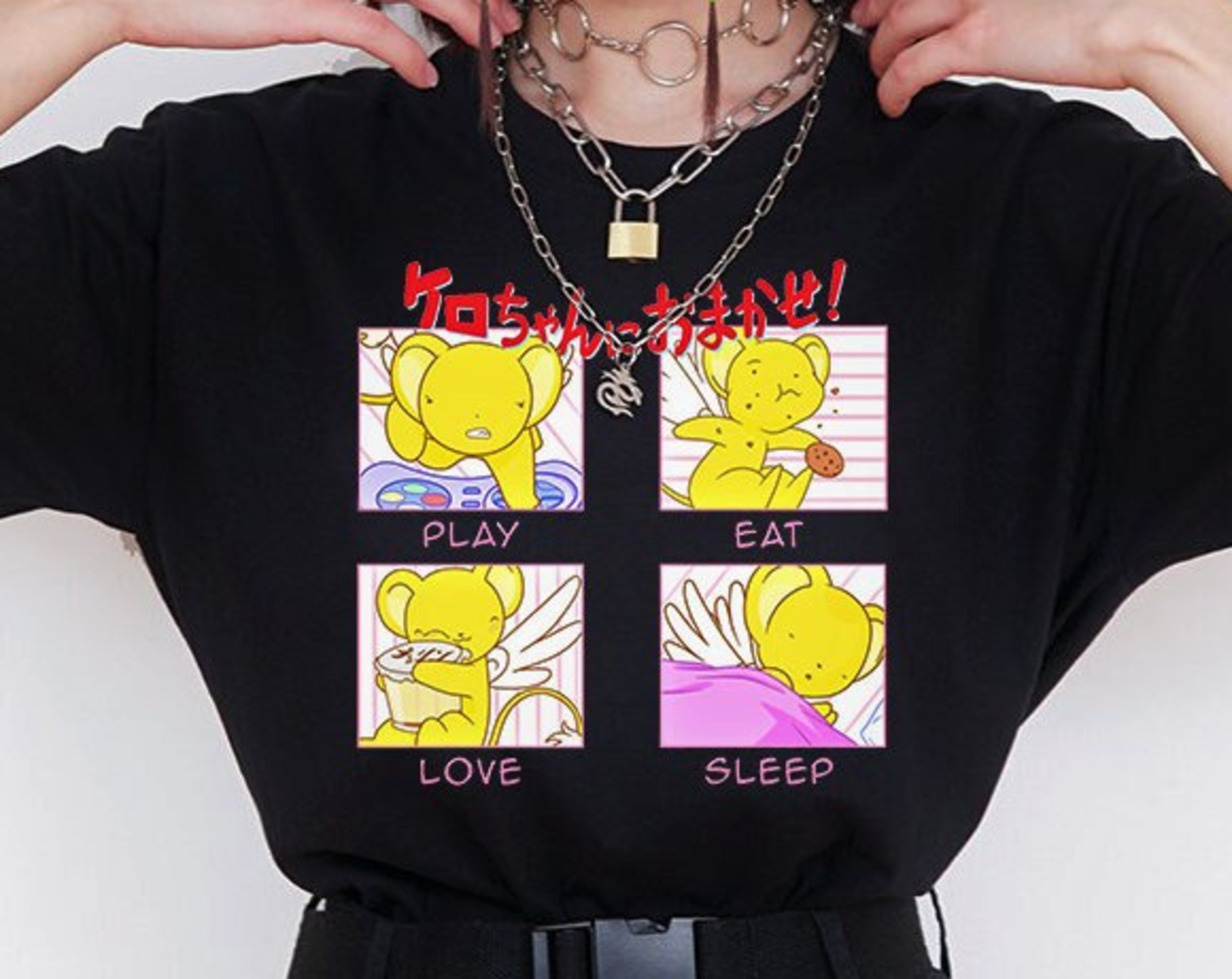 Kawaii Anime Aesthetic T-Shirt for Pastel Goth Fans, Lo Fi & Chill Tee - 90s Anime Graphic Shirt - Image 2