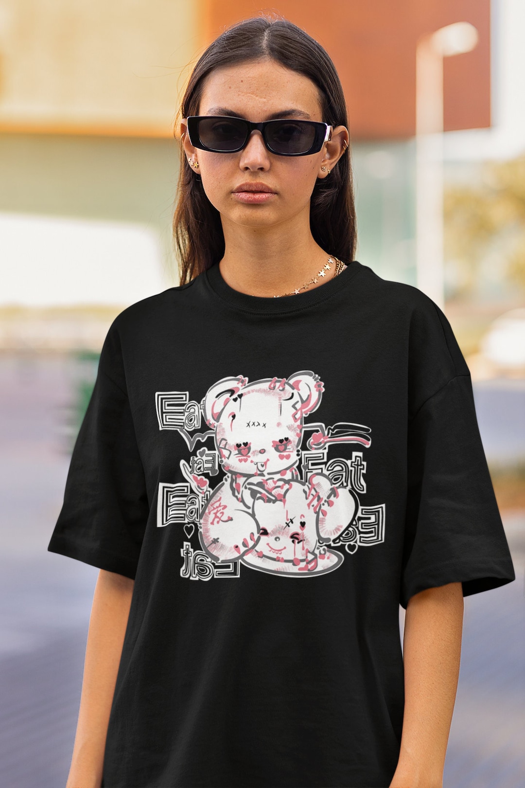 Kawaii Cyberpunk Bear Sweatshirt, Oversize Weeaboo Hoodie - Gift for Anime Lovers