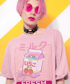 Kawaii Ramen Noodle Soup Tee - Japanese Food Lover Shirt with Strawberry Milk Aesthetic