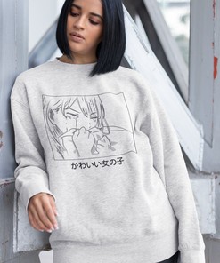 Kawaii Sad Girls Hoodie - Pastel Grunge Sweatshirt with Bonus Gift for Anime Lovers