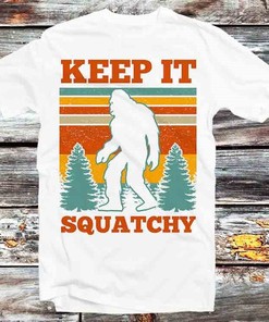 Keep it Squatchy Bigfoot Camping Tee - Trendy Anime/Cartoon Fan Gift with Outdoors Theme