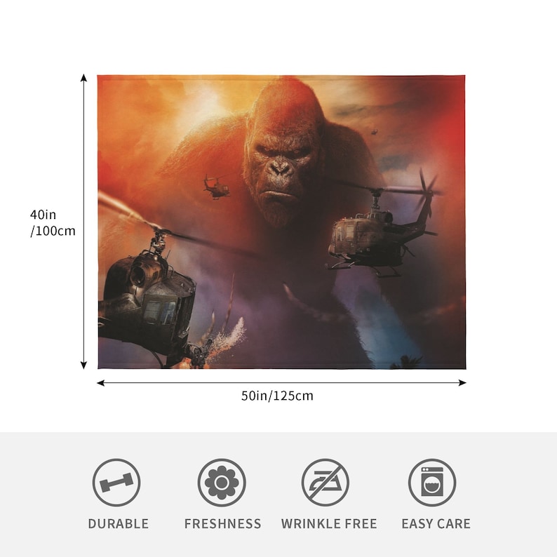 King Kong Personalized Quilt Blanket - Suitable for Home Decoration & Great Gift for Family - Image 4