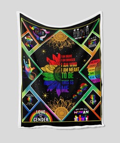 LGBT Sunflower Blanket - Personalized Name Quilt Blanket - Home Decoration, Great Gifts for Family