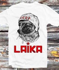 Laika Astronaut Dog Vintage Style Tee for Space Lovers