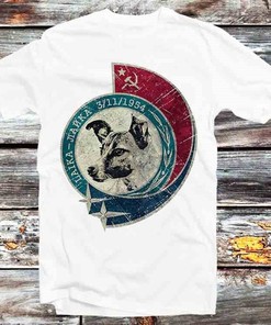 Laika Russian Space Dog Vintage Style Tee for Space Lovers