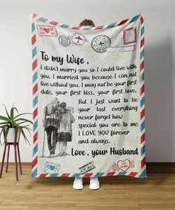 Letter For Wife Blanket - Personalized Name Quilt Blanket - Perfect for Bedroom Decor, Great Gifts for Family