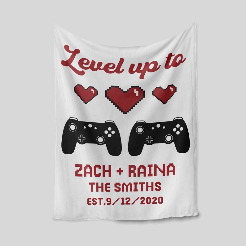 Level Up To Heart Blanket - Custom Gamer Quilt Bedding Set - Sofa Blanket, Great Gifts for Family - Image 2