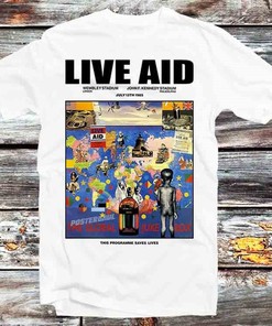 Live Aid 1985 Wembley Concert Vintage T-Shirt - Perfect Gift for Anime Lovers