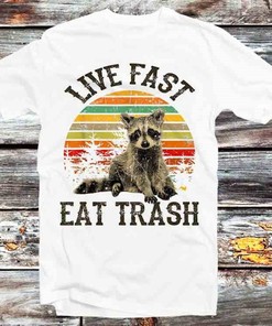 Live Fast Eat Trash Raccoon Camping Unisex Anime T-Shirt - Nature Lover and Outdoors Enthusiast Gift