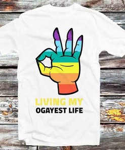 Living My Okayest Life Positive LGBT Pride Tee