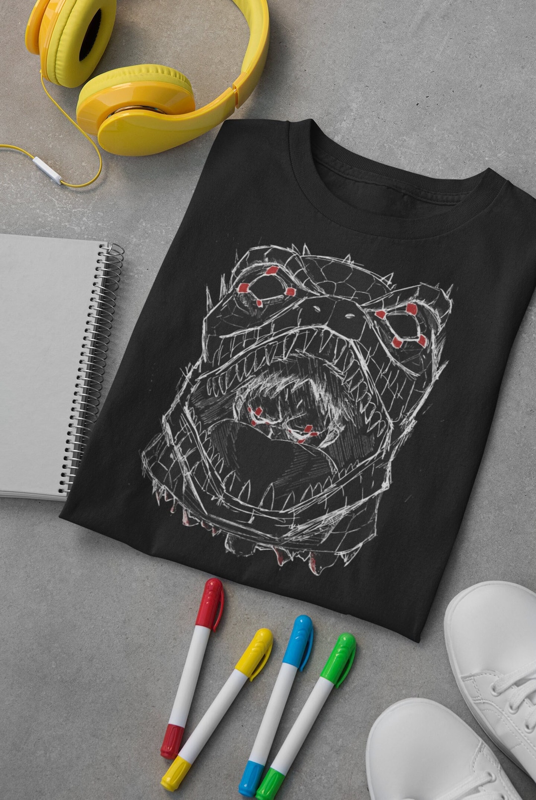 Lizard Mask Unisex Tee - T-Shirt for Fans of Anime - Dorohedoro Graphic Tee