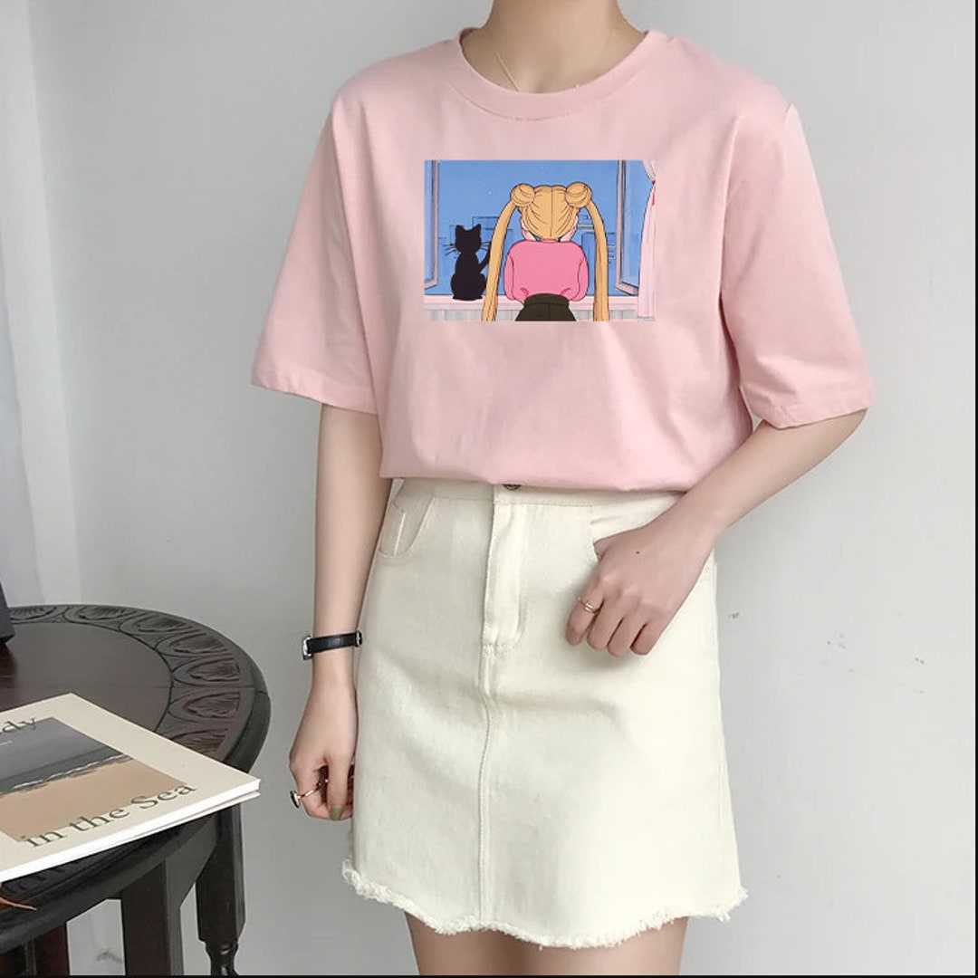 Luna and Usagi Kawaii Tee - Sailor Moon Aesthetic