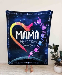 MAMA Blanket - Personalized Name Quilt Blanket Bedding Set - Great Gifts for Family and Home Decoration