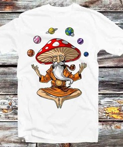 Magic Mushroom Buddha OM Zen T-Shirt - Anime Gift for Yoga and Spiritualists