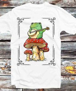 Magic Mushroom Frog Banjo Tee - Great Music Lover's Gift for Anime Fans